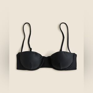 J. Crew Women’s Balconette Underwire Bikini Top BX612 Size 42D In Black NWT